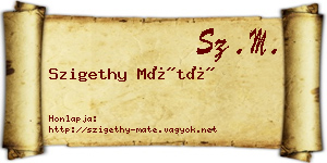 Szigethy Máté névjegykártya