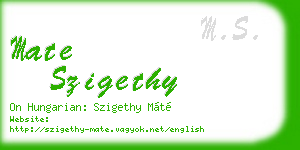 mate szigethy business card
